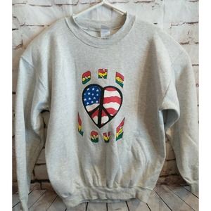 Vintage Bob Marley Reggae Men's Sz Large Gray Sweatshirt crew neck Rastafarian